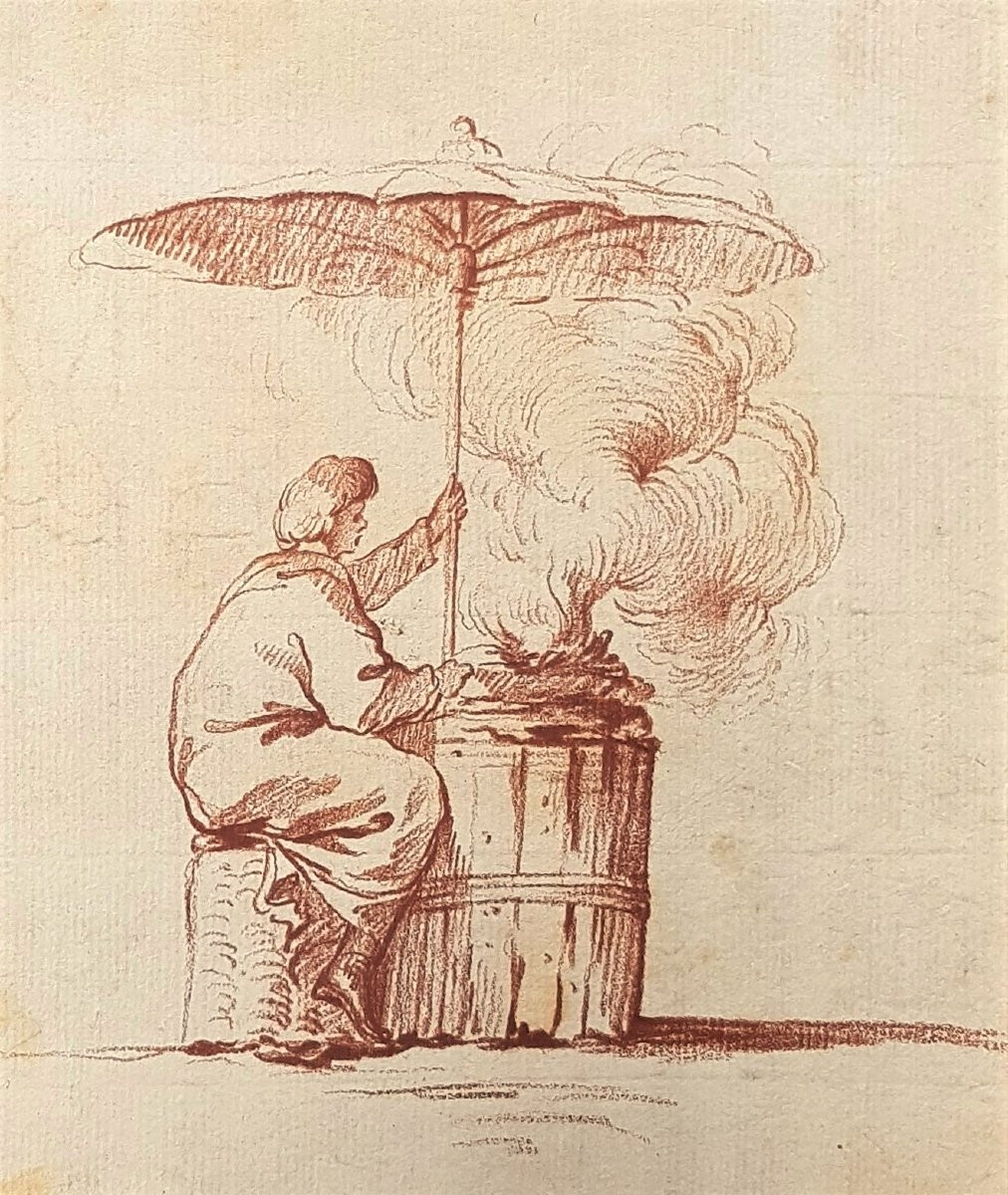 French School, 18th Century: The Merchant With A Parasol-photo-2