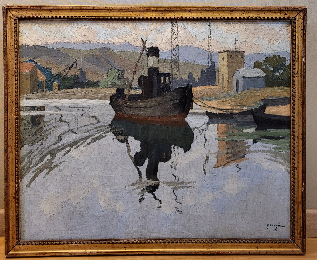 Jaume GUIRAN (1890-1950) Le remorqueur  vers  Martigues-photo-2