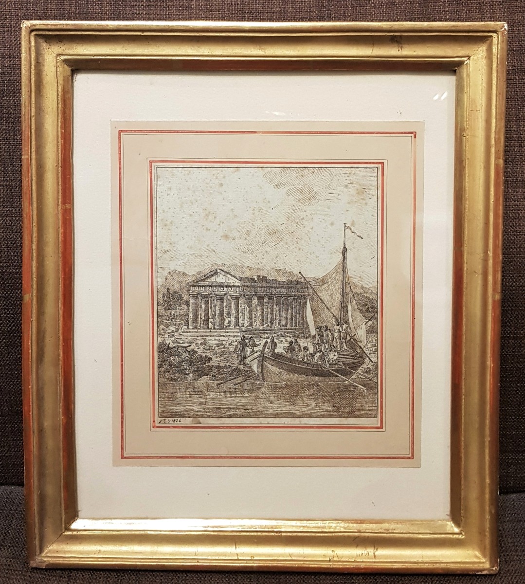 Jean-Jacques François Taurel (1757-1832) Artistes accostant à Paestum