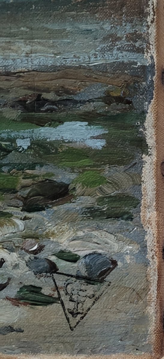 Charles Sprague PEARCE (Boston, 1851 - Paris, 1914)  La grève à marée basse-photo-4