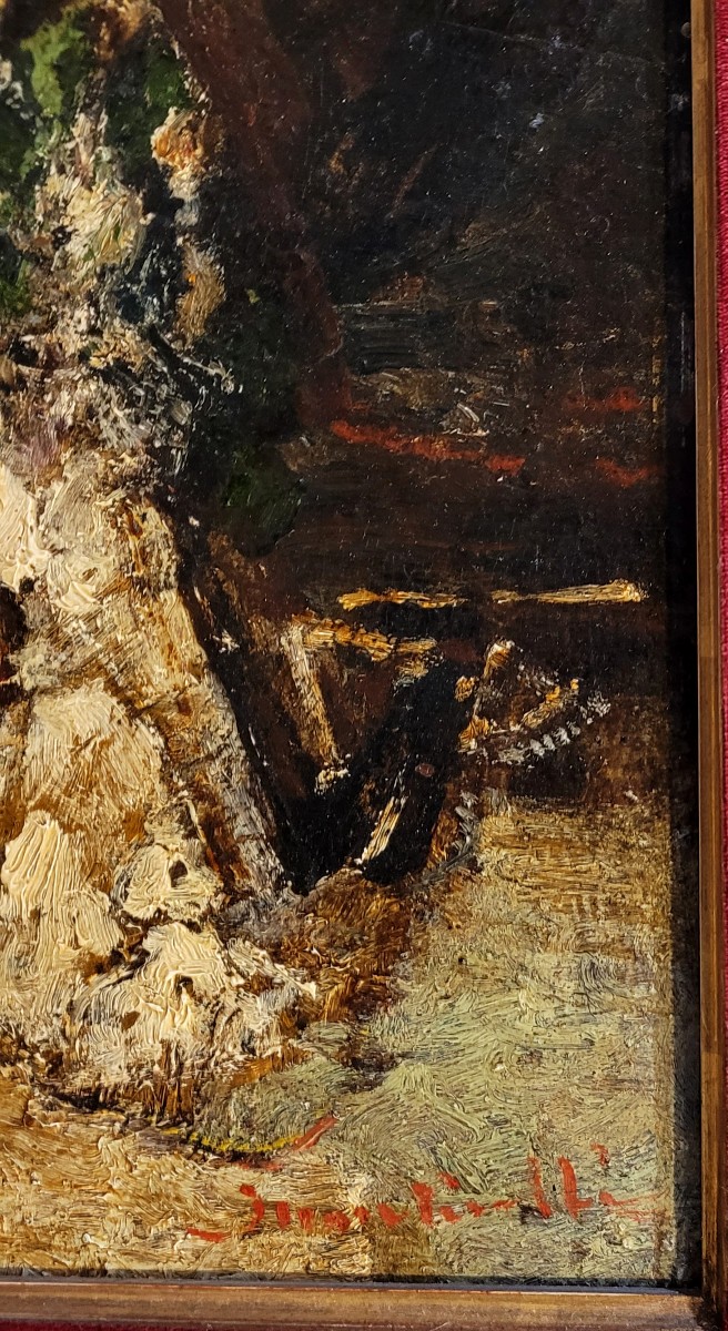 Adolphe MONTICELLI  (1824-1886)  Les dames et l'Ara-photo-1