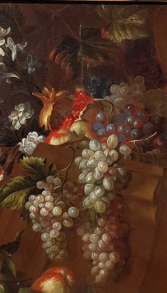 Pieter III Casteels (1684-1749) Still Life Of Fruits And Flowers-photo-4