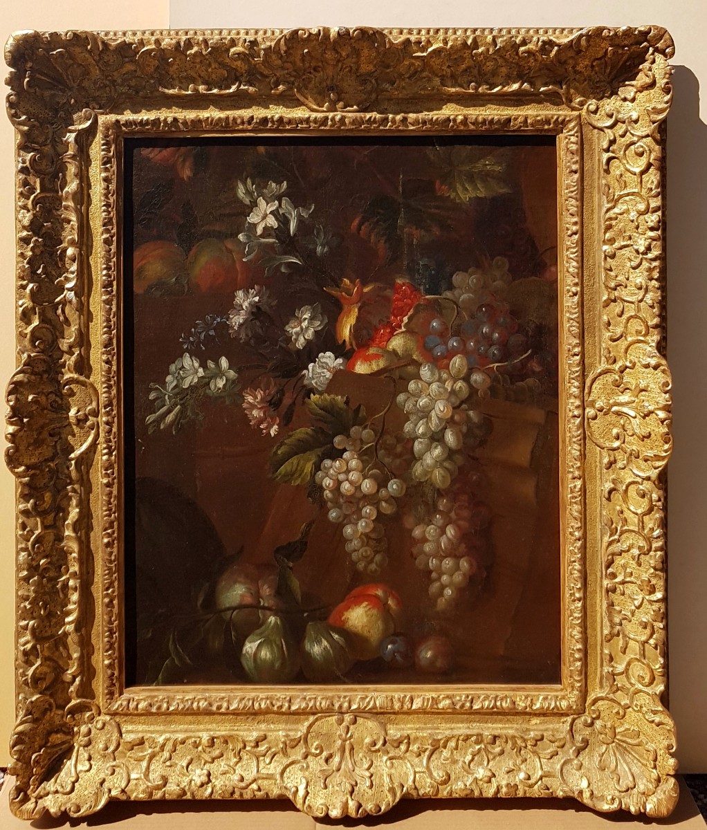 Pieter III Casteels (1684-1749) Still Life Of Fruits And Flowers-photo-1