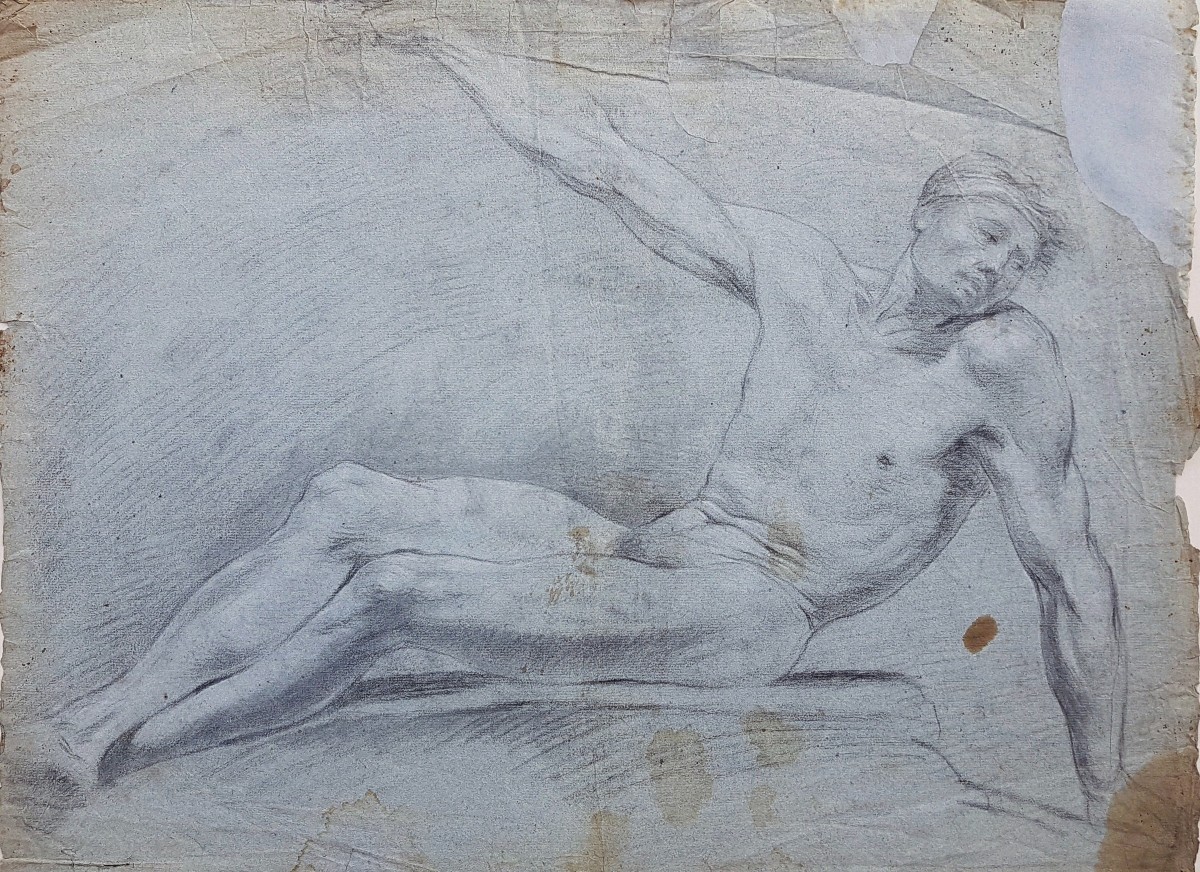 18th Century Drawing: Study Of A Man