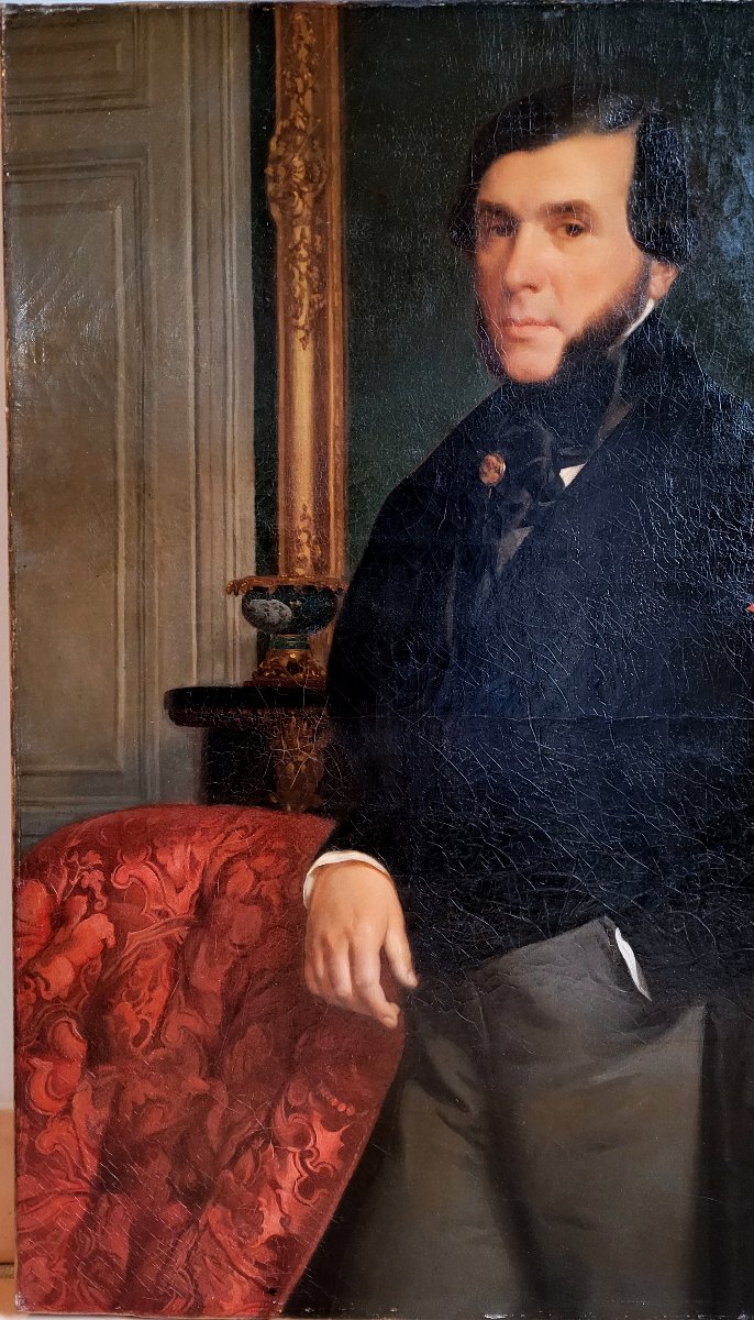 French School 1840 Portrait Of A Man-photo-2