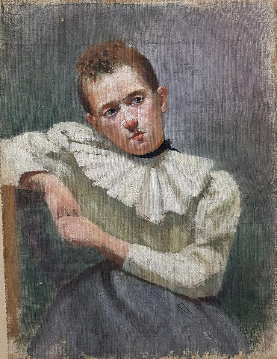 Pensive Young Girl By Agricol Suc, 1900
