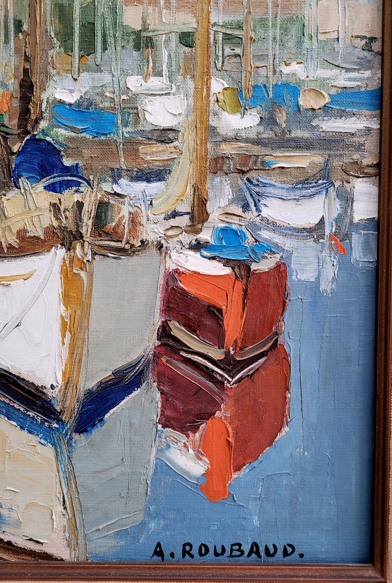 André Roubaud (1929-2020)  Boat To Port De De Bouc-photo-3