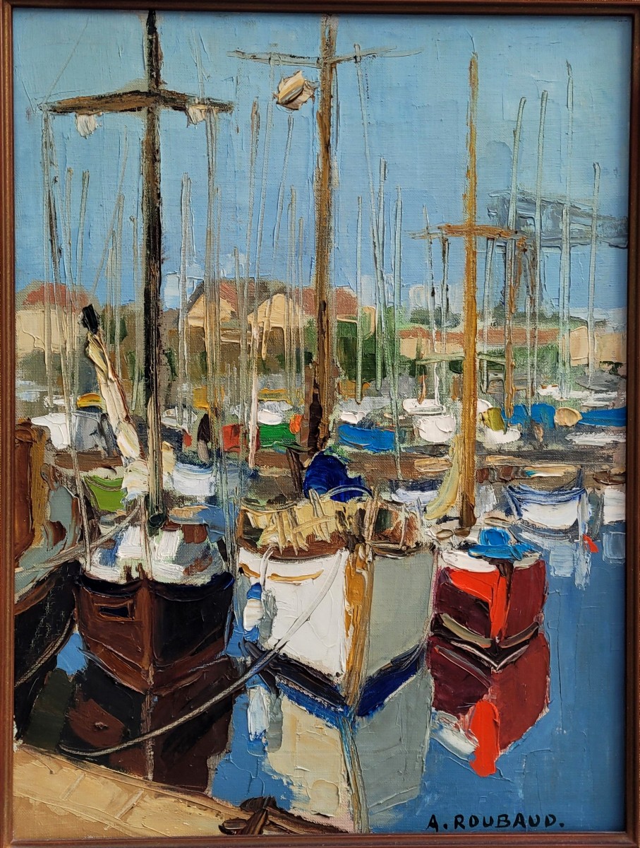 André Roubaud (1929-2020)  Boat To Port De De Bouc