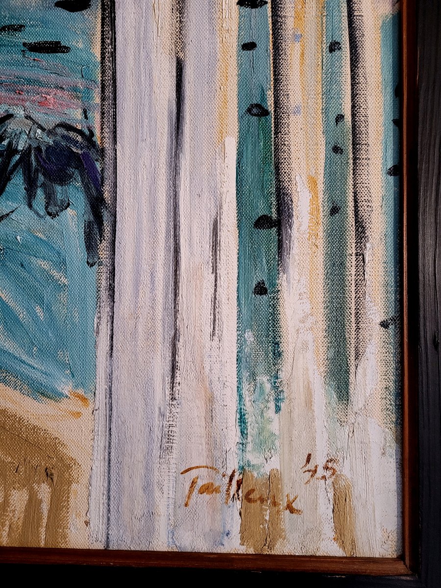 Francis Tailleux (1913-1981) Bateau en bord de mer-photo-3