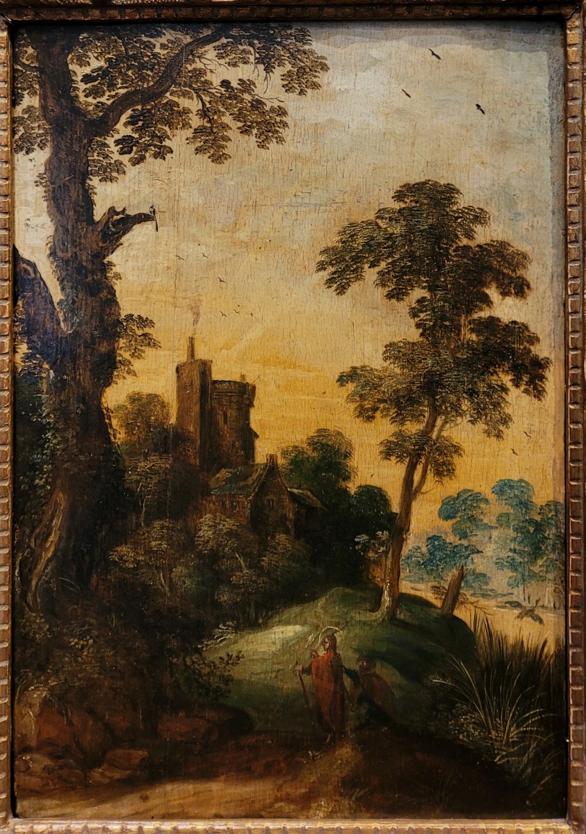 Ecole Flamande du  XVIIe  siècle  Paysage animé-photo-2