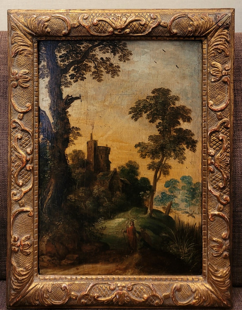 Ecole Flamande du  XVIIe  siècle  Paysage animé