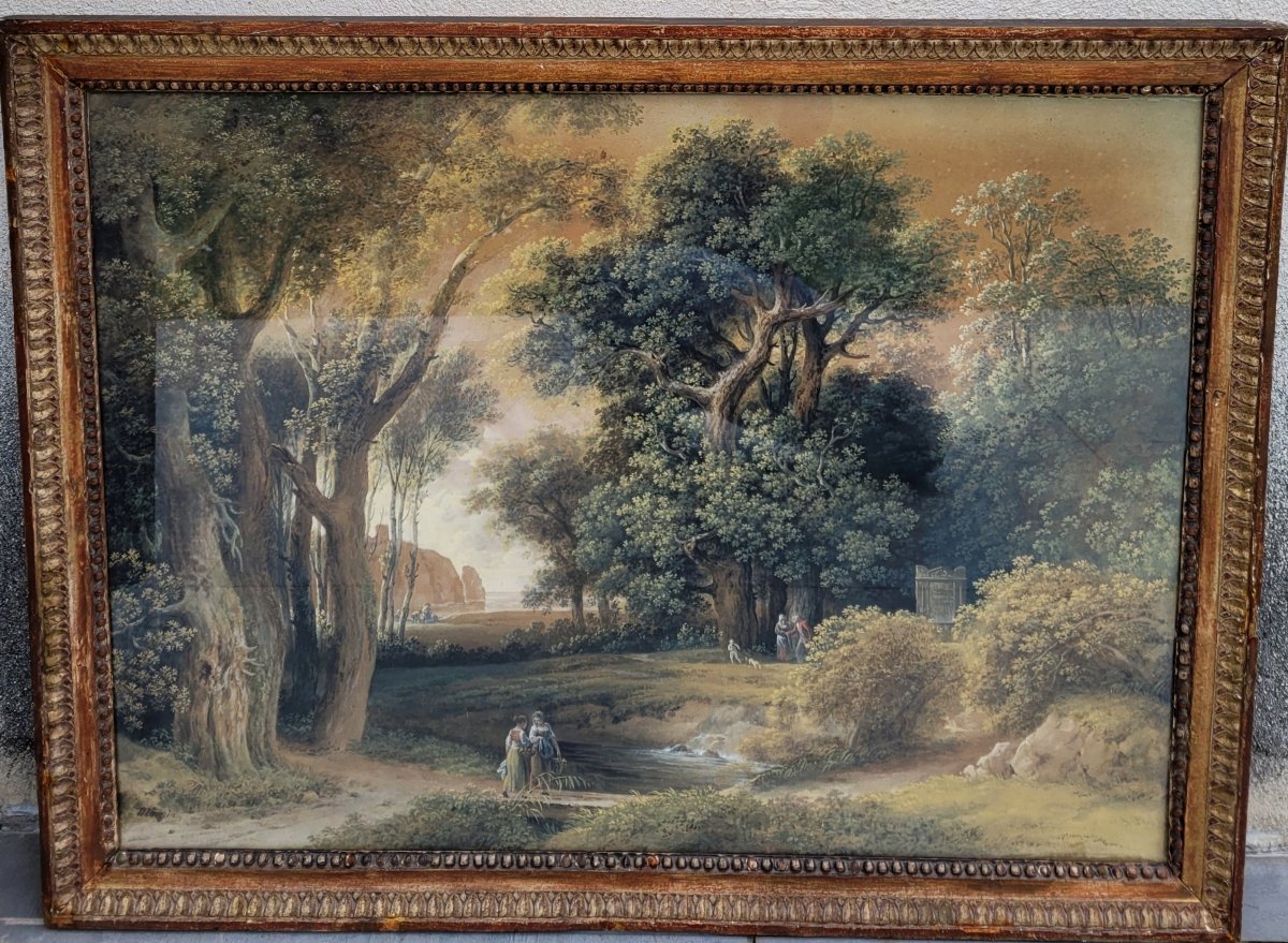 Pierre-antoine Mongin (1761-1827) Walk In A Park-photo-2