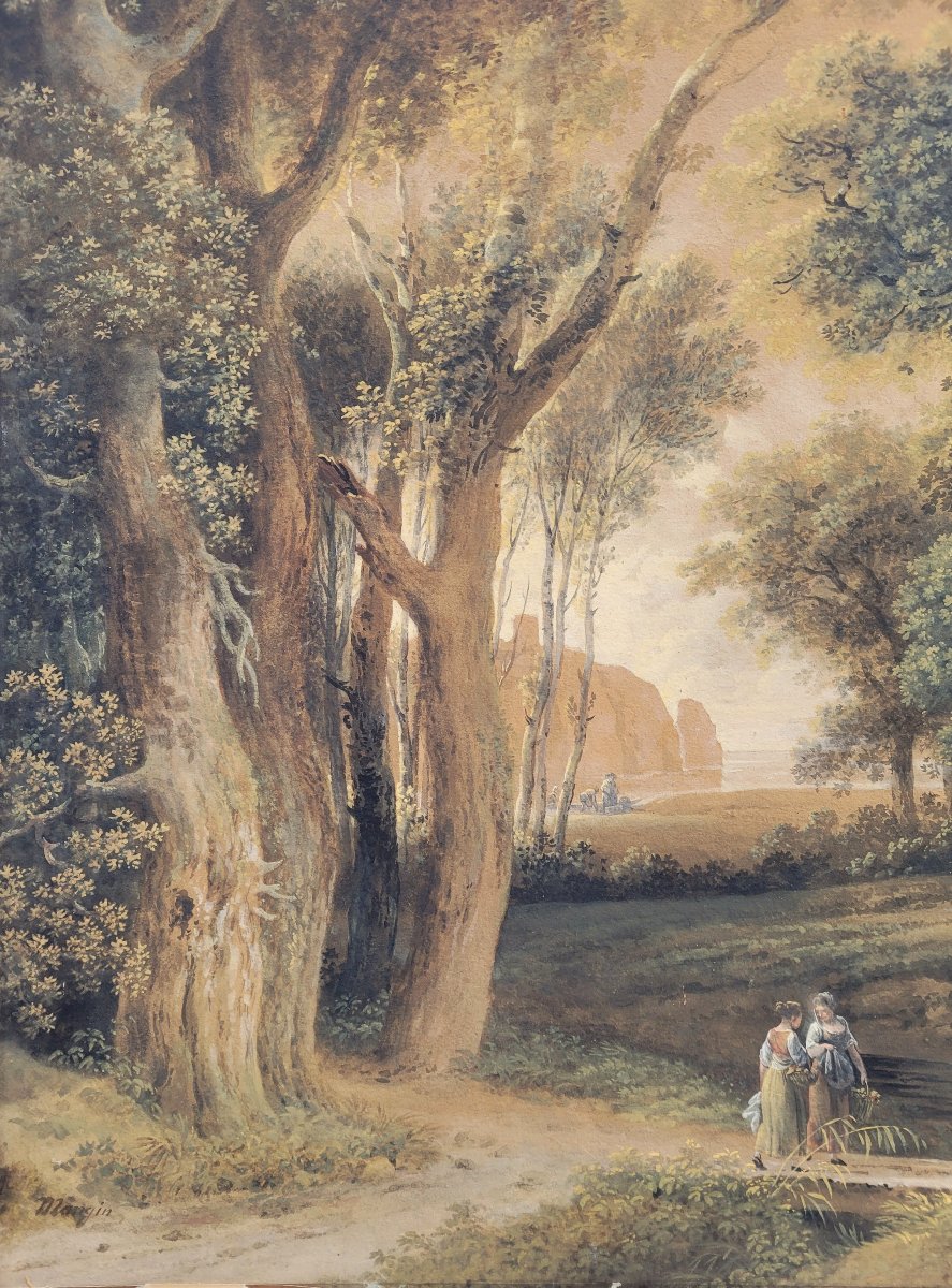 Pierre-antoine Mongin (1761-1827) Walk In A Park-photo-4