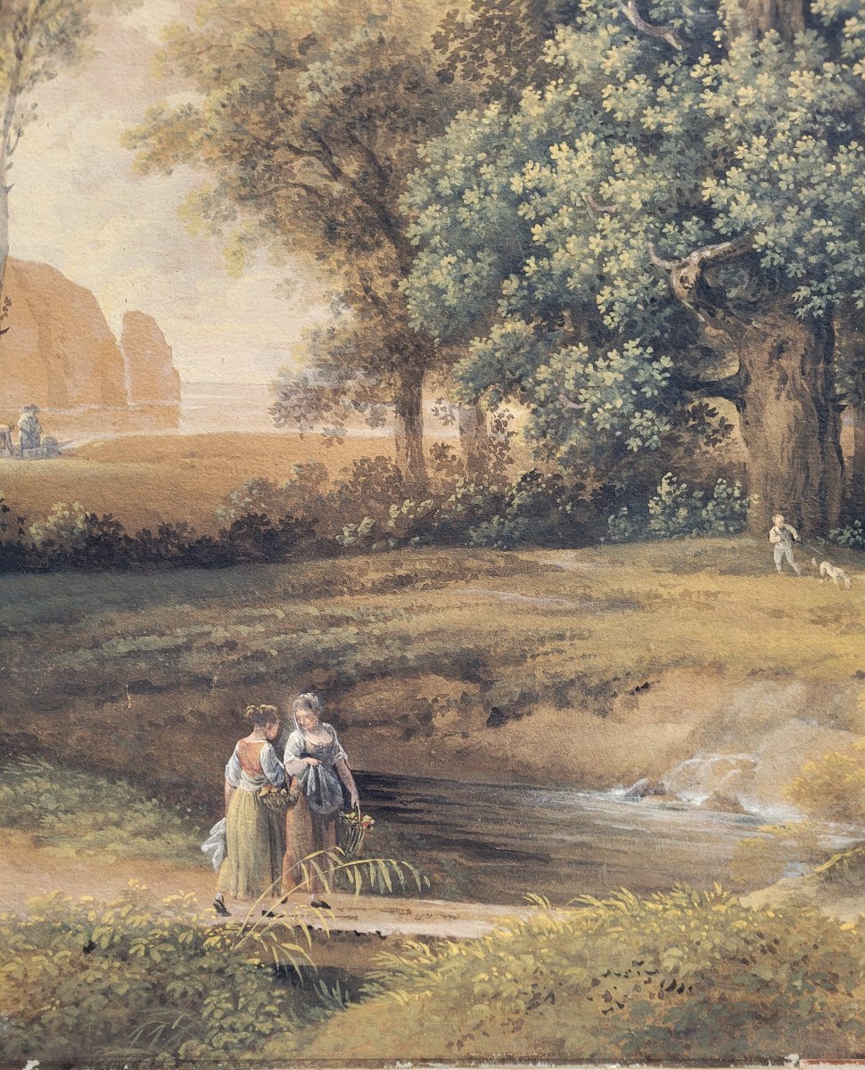 Pierre-antoine Mongin (1761-1827) Walk In A Park-photo-3