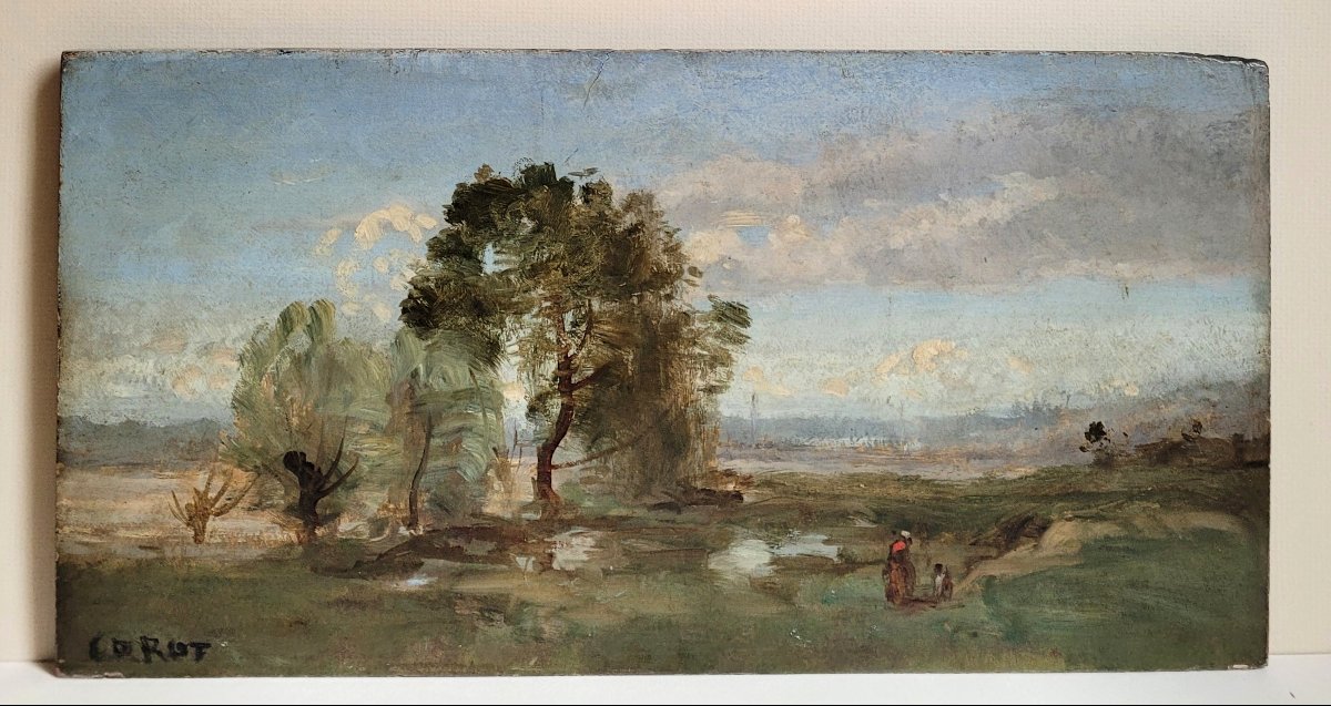 Attributed To Camille Corot (1796-1875) Landscape Sketch -photo-2