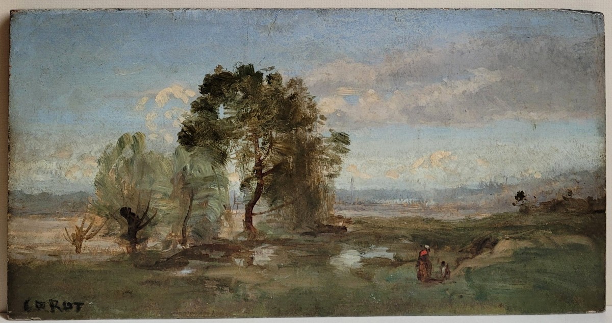 Attributed To Camille Corot (1796-1875) Landscape Sketch 