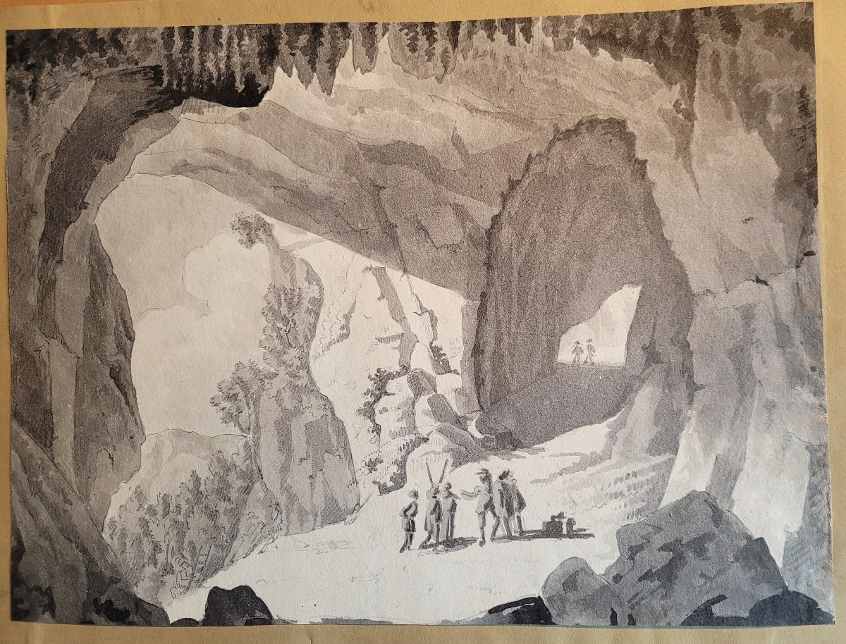  Cave Near Savona In Italy 19th Century Wash-photo-2