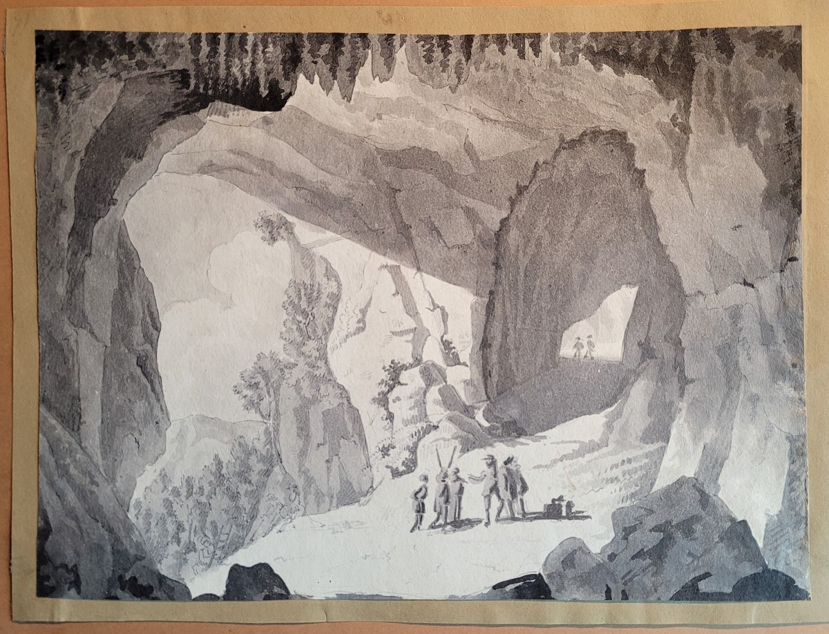  Cave Near Savona In Italy 19th Century Wash