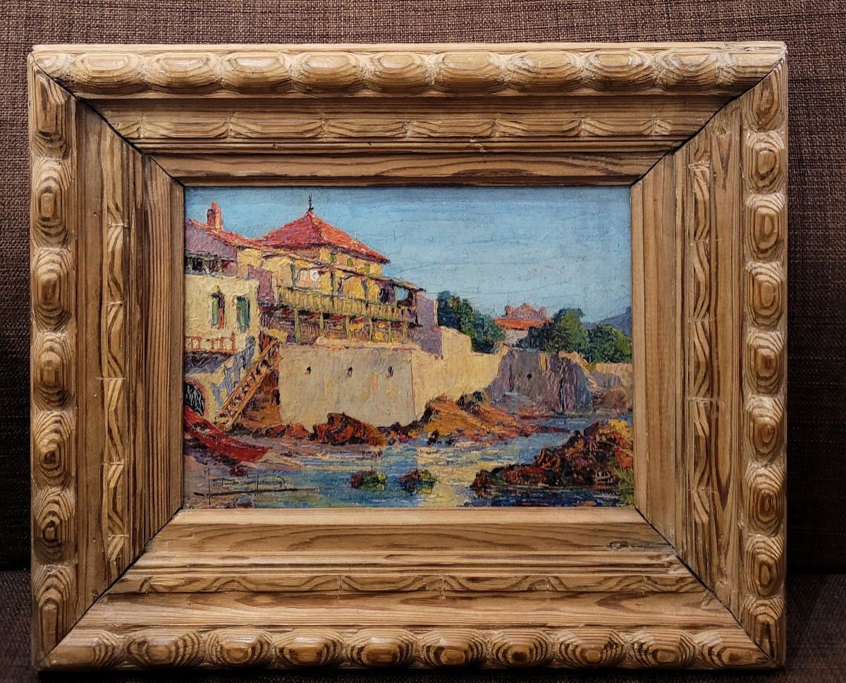 Jean-Baptiste DUFFAUD (1853-1927) Villa en bord de mer-photo-2