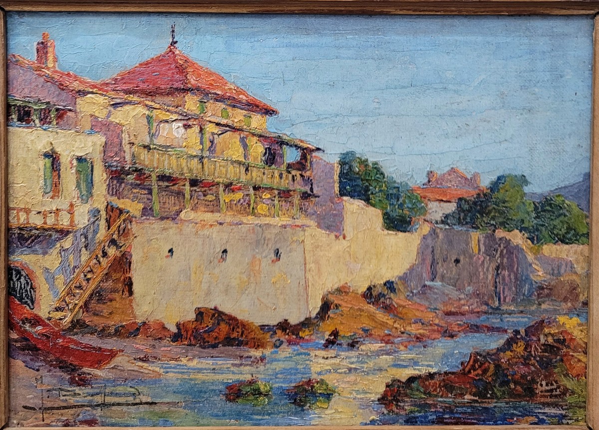 Jean-Baptiste DUFFAUD (1853-1927) Villa en bord de mer