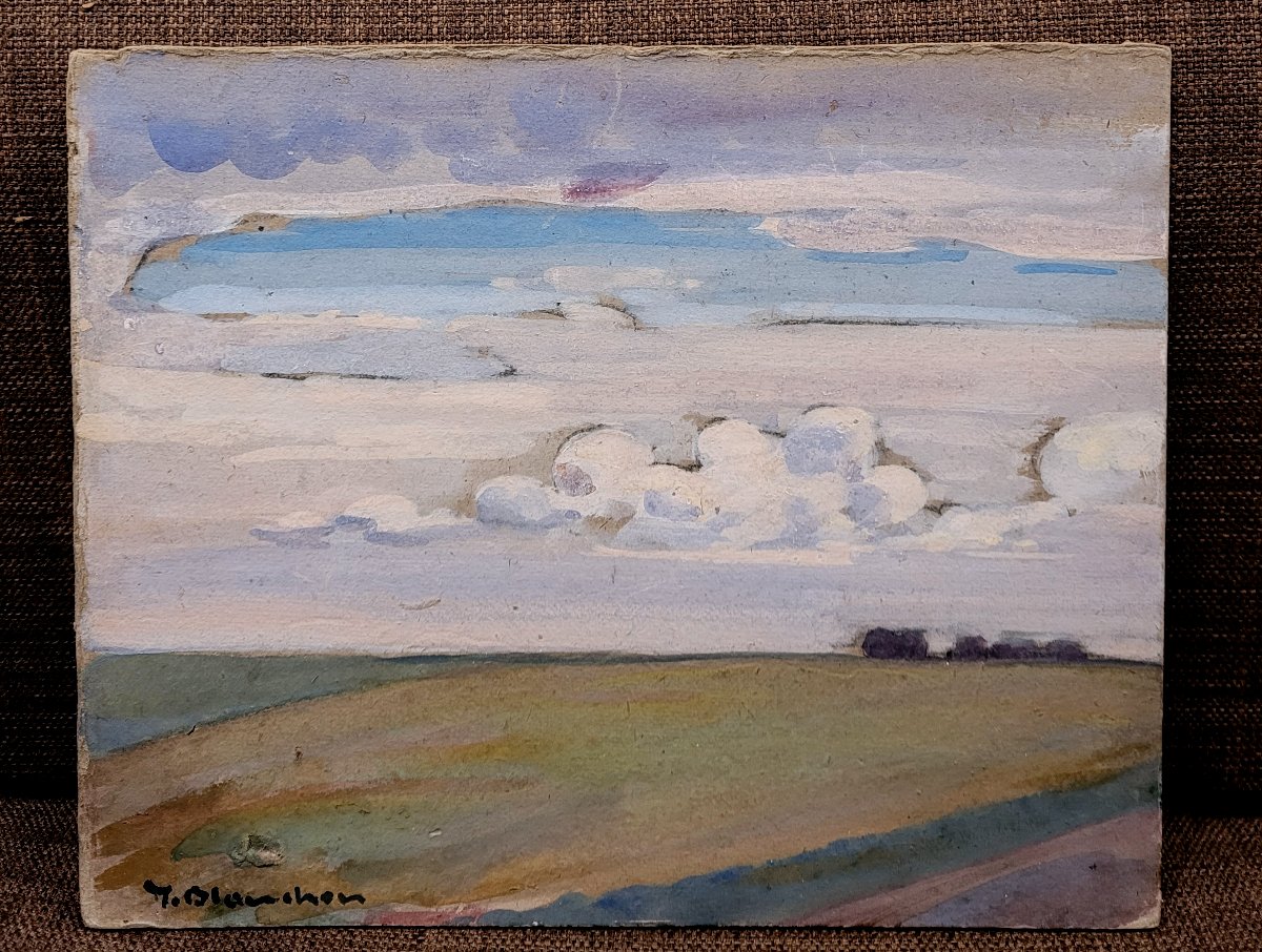 Yvonne Blanchon (1884-1975) Landscape, Cloud Study-photo-2