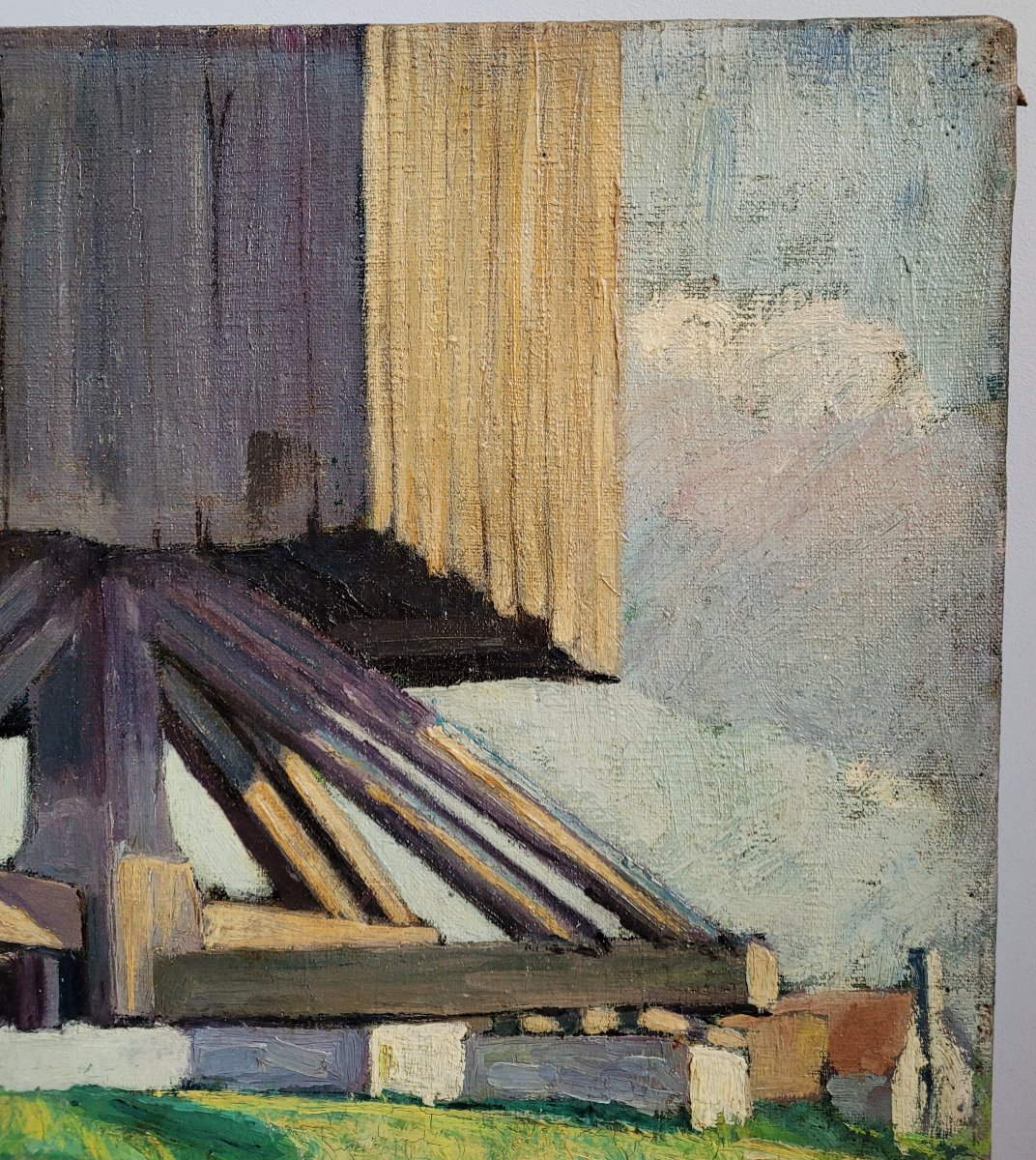 Belgian School 1920 Landscape With Mill-photo-3