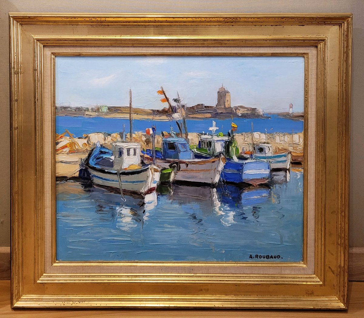 André Roubaud (1929-2020) Fishing Boats In Port De Bouc-photo-2
