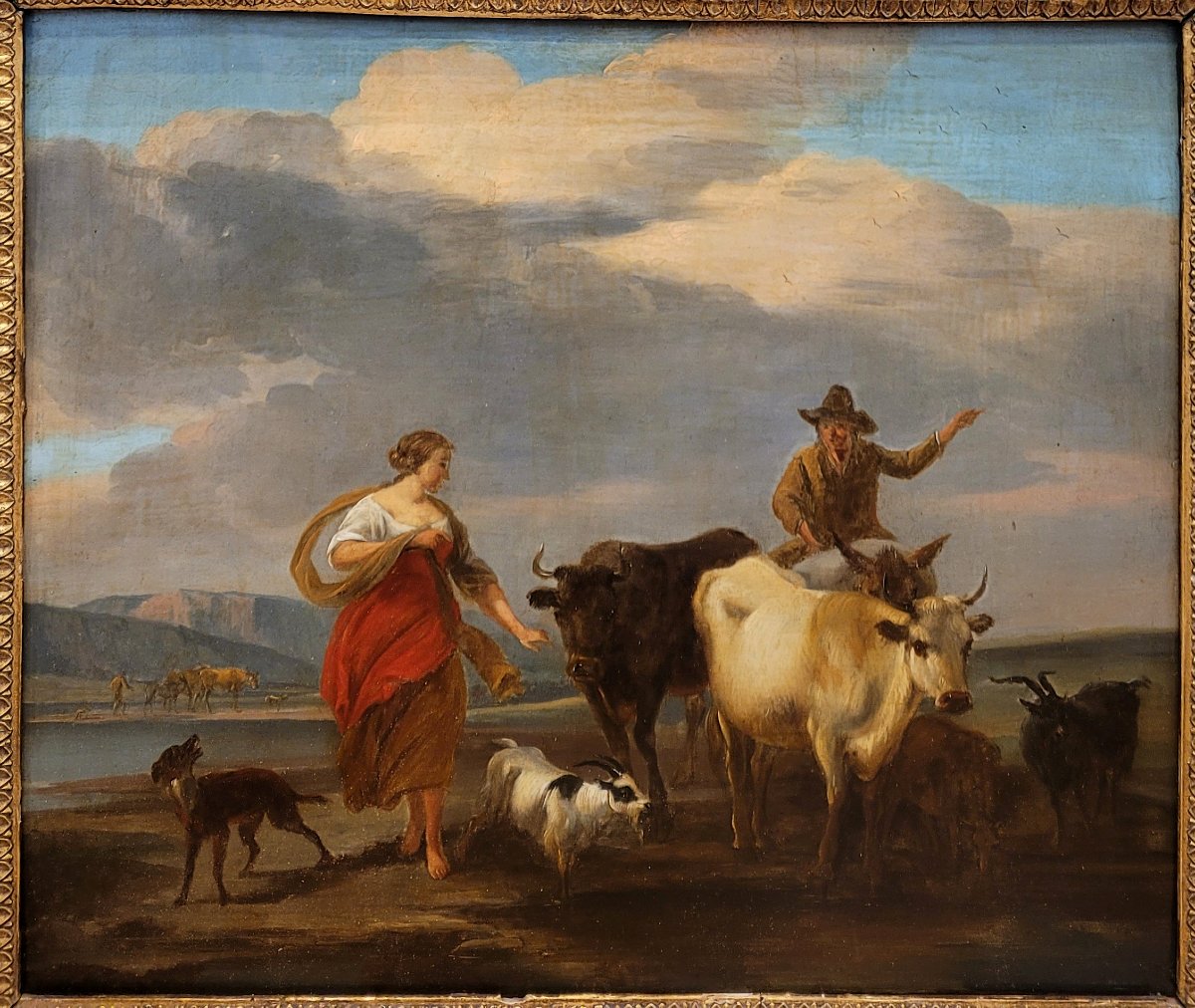 Pastoral Scene Follower Of Nicolas Berchem-photo-2