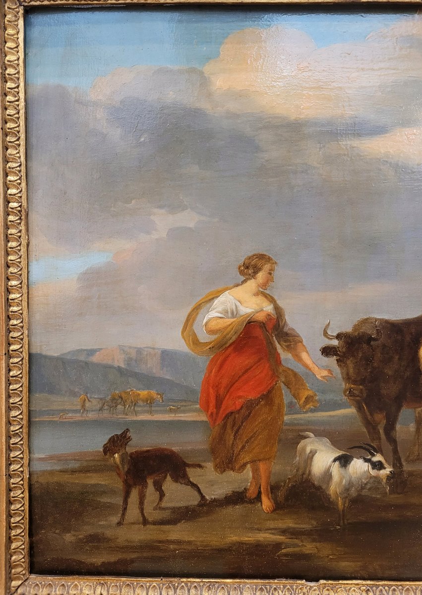 Pastoral Scene Follower Of Nicolas Berchem-photo-4