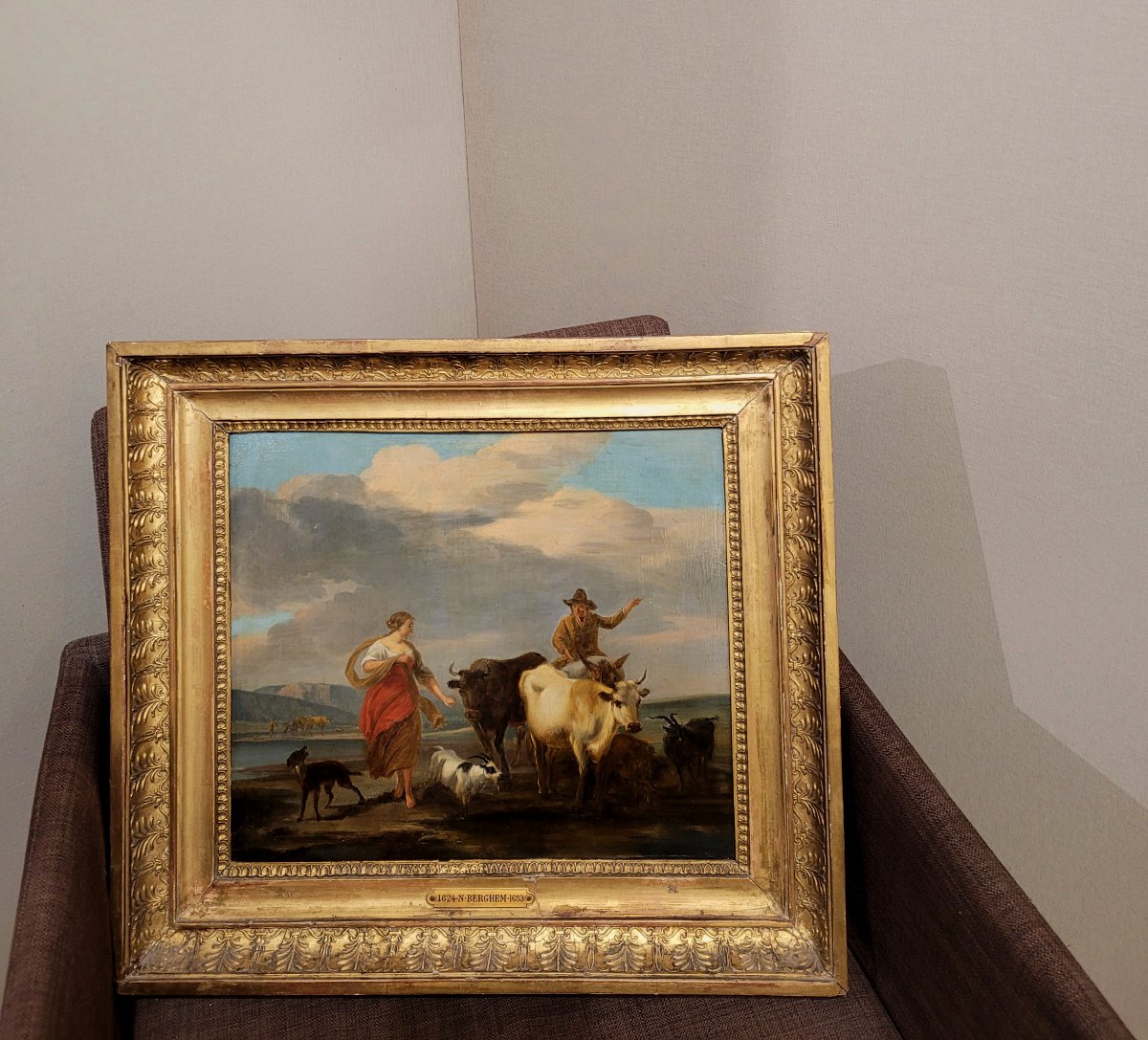 Pastoral Scene Follower Of Nicolas Berchem-photo-2