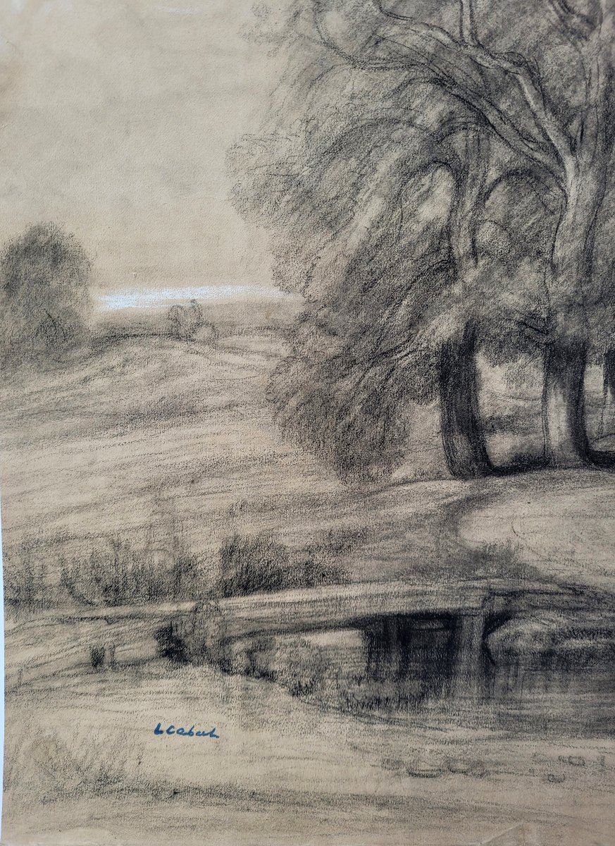 Louis Cabat (1812-1893) Figure By The River-photo-2