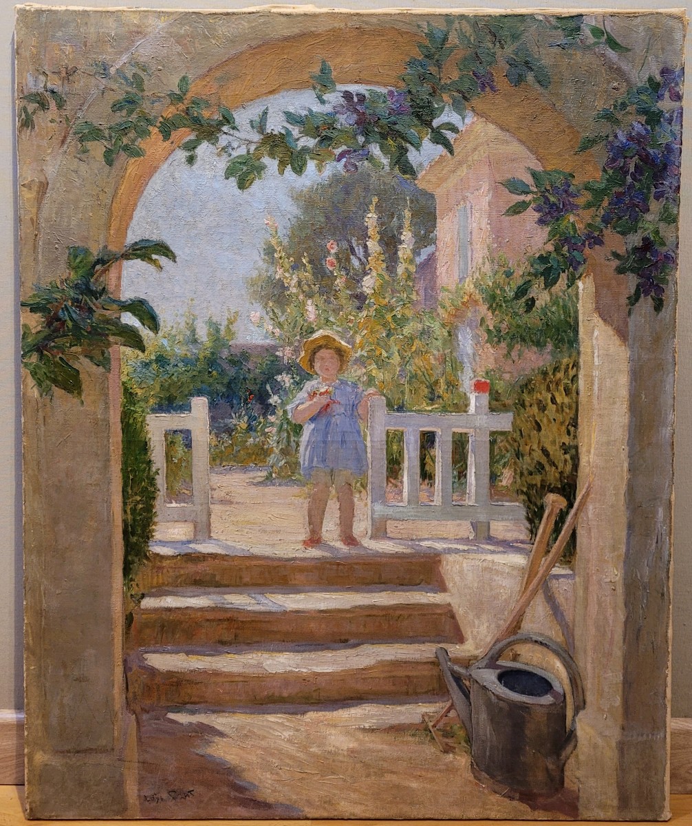 Loÿs Prat (1879-1934) Enfant au jardin-photo-4