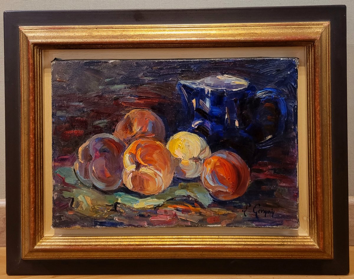   Louise Germain (1874-1939) Still Life With Blue Pitcher-photo-2