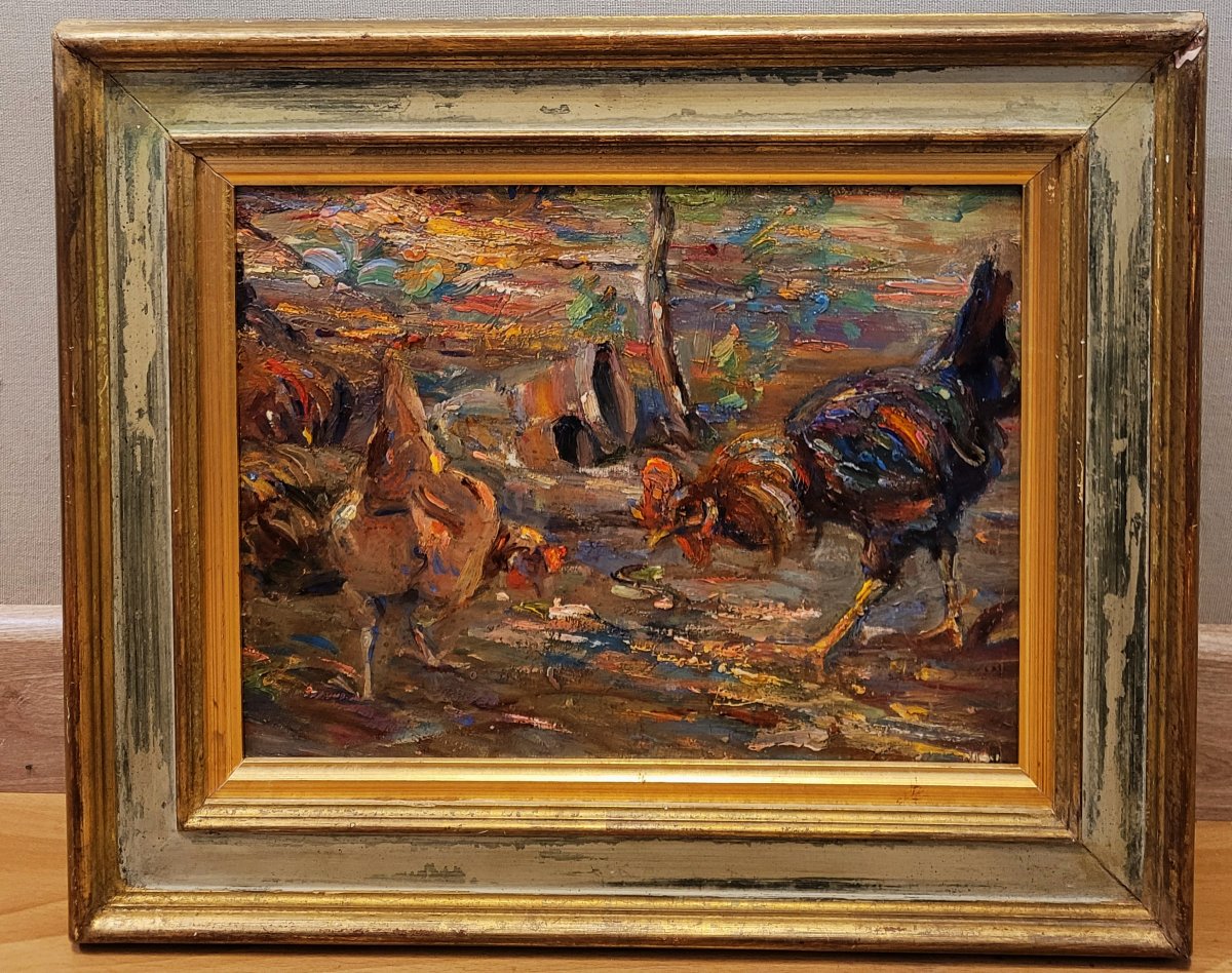 Louise Germain (1874-1939) The Farmyard-photo-2