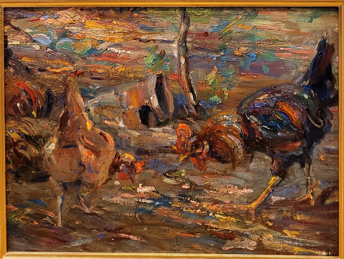 Louise Germain (1874-1939) The Farmyard