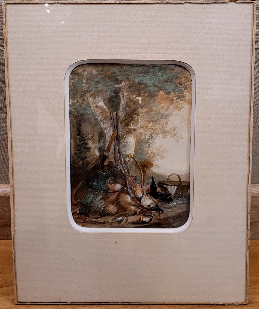 Marius Engalière (1824-1857) Hunting Trophy-photo-2