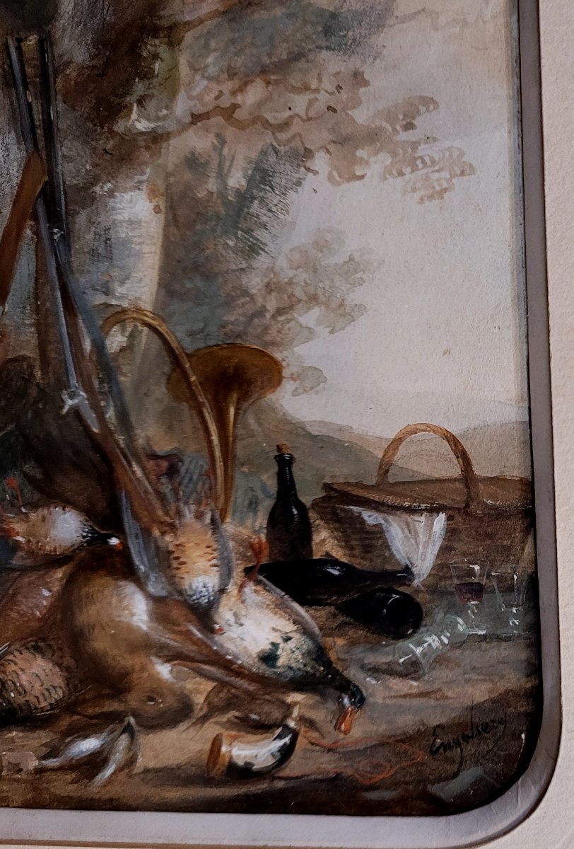 Marius Engalière (1824-1857) Hunting Trophy-photo-3