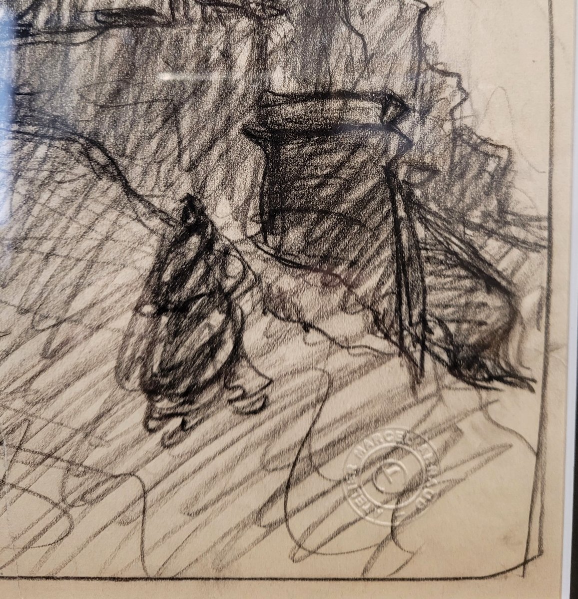 Marcel ARNAUD (1877-1956) Rue animée à Marseille-photo-3