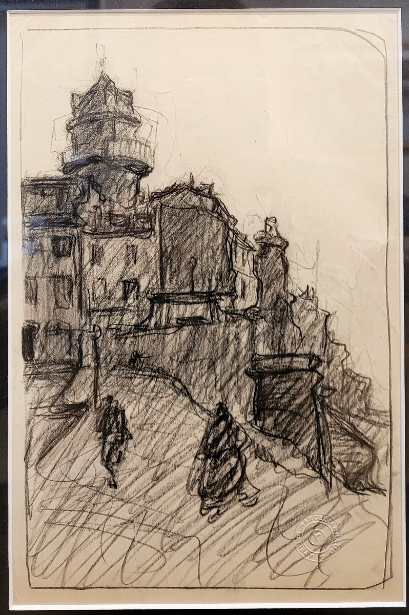 Marcel ARNAUD (1877-1956) Rue animée à Marseille