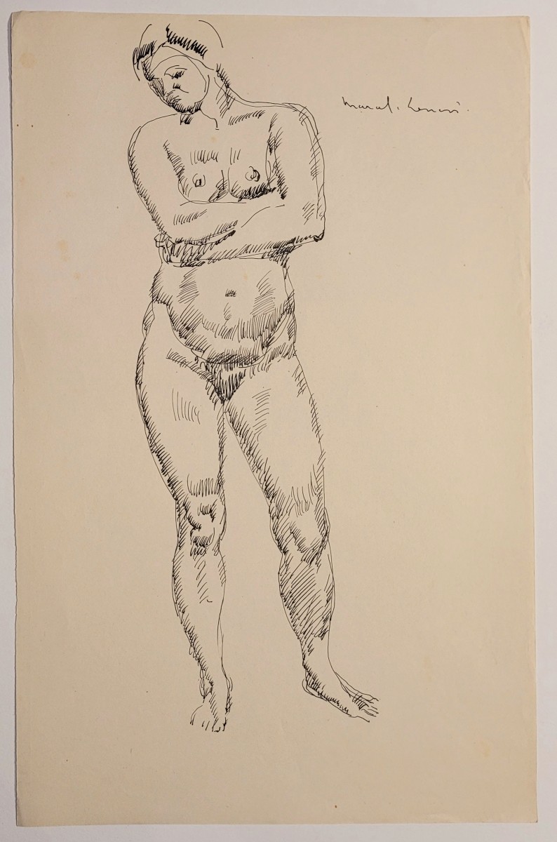 Jules Oury dit MARCEL LENOIR  (1872-1931) Etude de nu