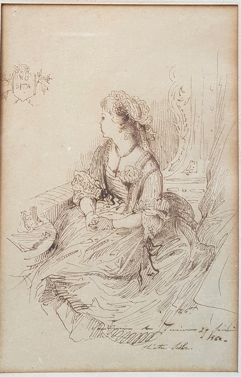 Jean-françois Portaels (1818-1895) Young Woman At The Opera In Ghent