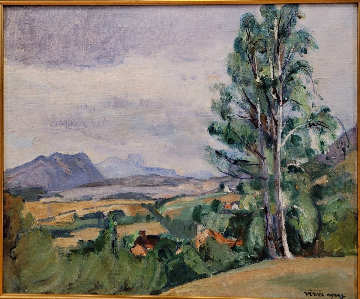 Charles Vivès-apy (1874-1937) Landscape In Provence