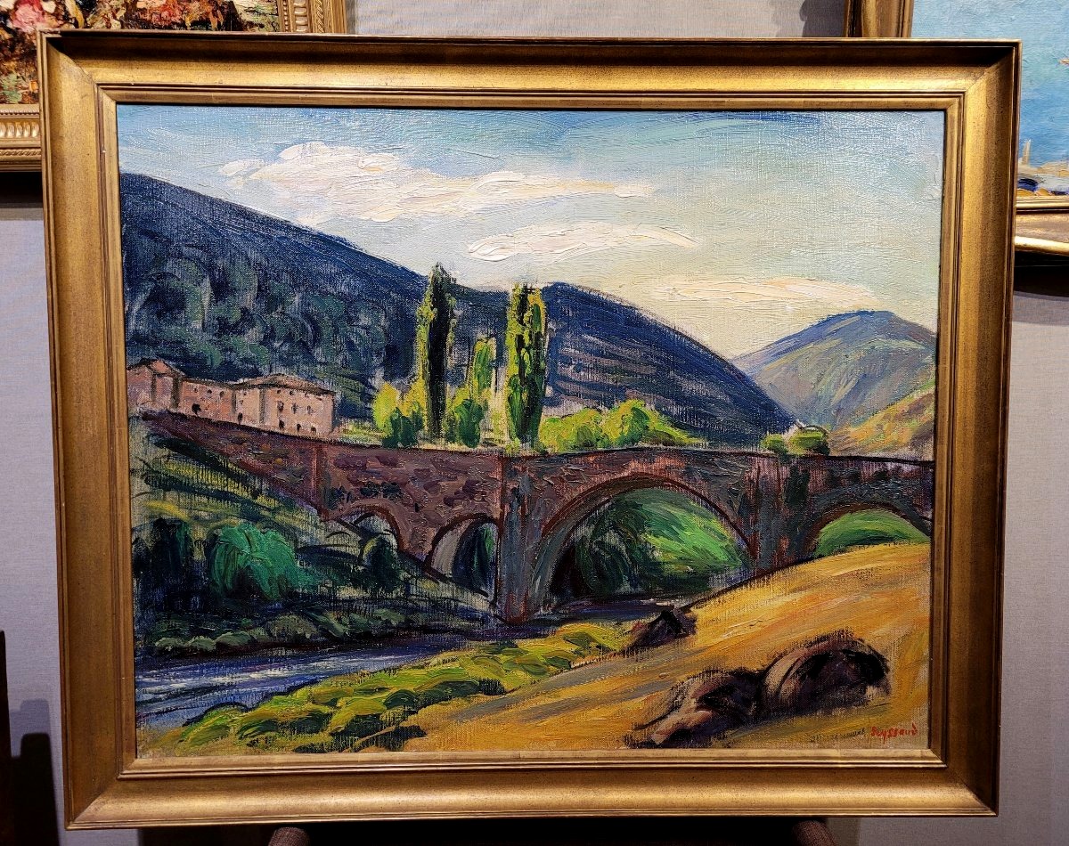 René Seyssaud (1867–1952) The Chervil Bridge In Chalencon, Ardèche