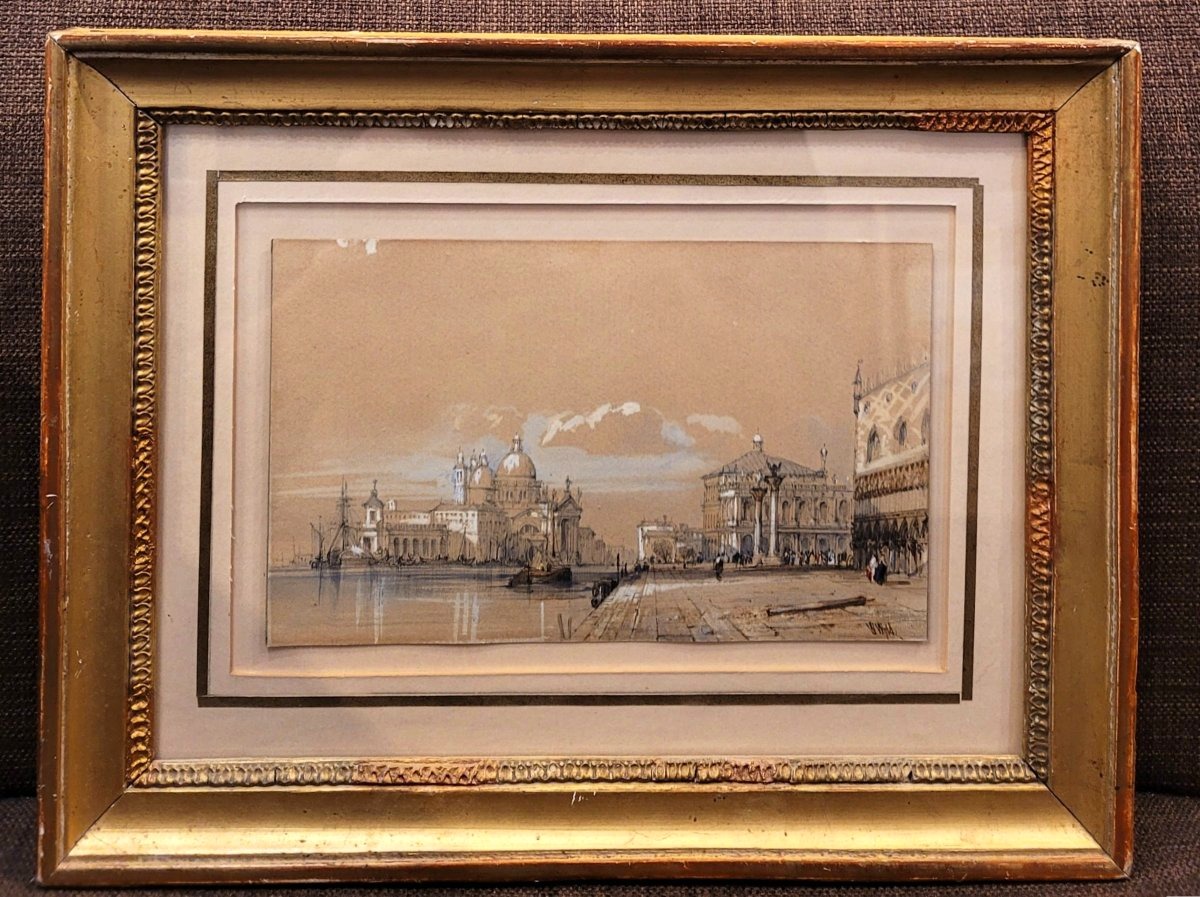 William WYLD (1806-1889) Venise, la place Saint-Marc et Santa Maria della Salute-photo-2