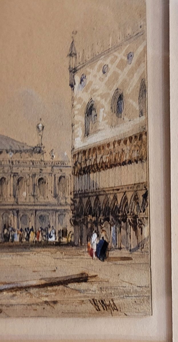 William WYLD (1806-1889) Venise, la place Saint-Marc et Santa Maria della Salute-photo-3