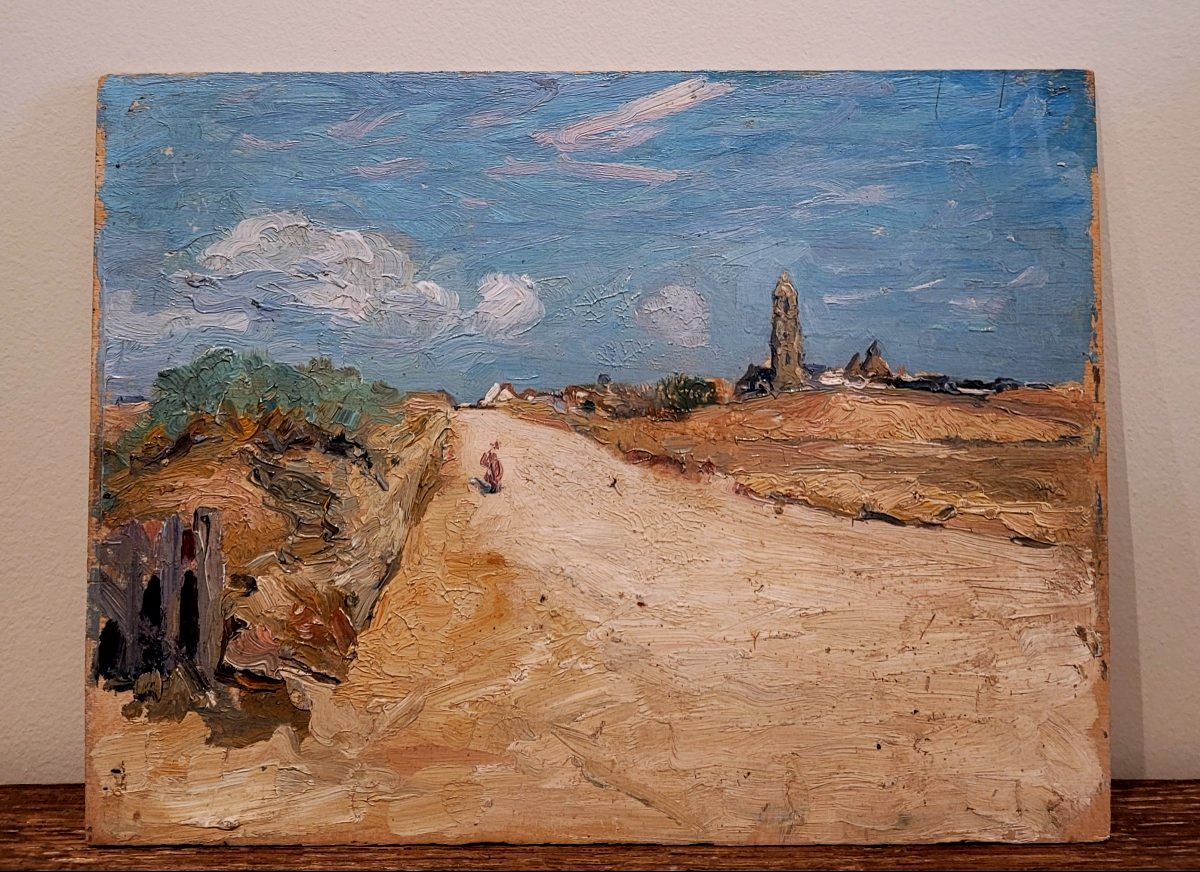 Post-impressionist School, Circa 1900, Batz-sur-mer, The Road To Le Croisic-photo-2