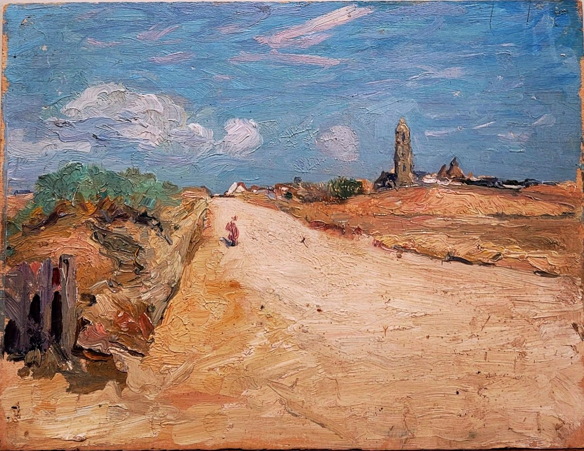 Post-impressionist School, Circa 1900, Batz-sur-mer, The Road To Le Croisic