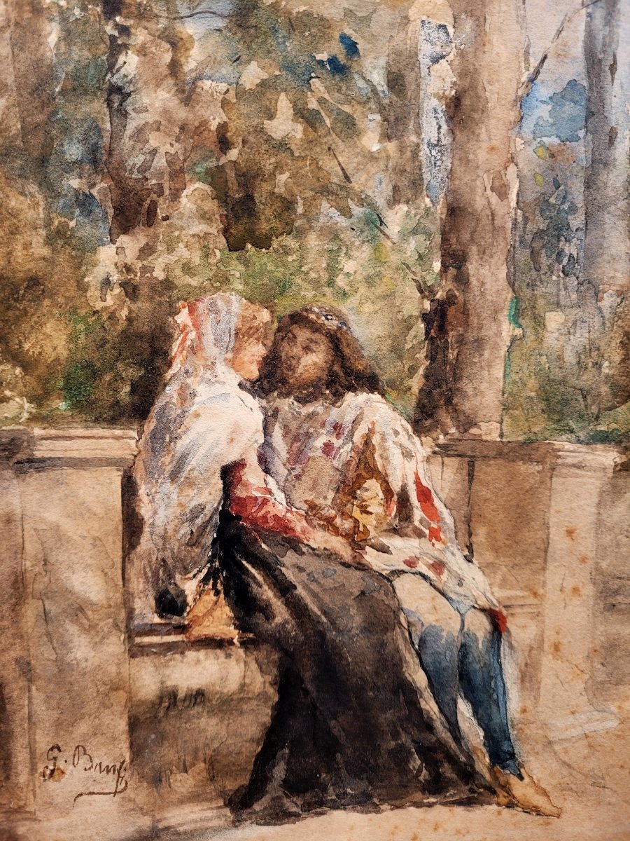 Gioacchino Banfi (1851–1885) Lovers In The Park-photo-4
