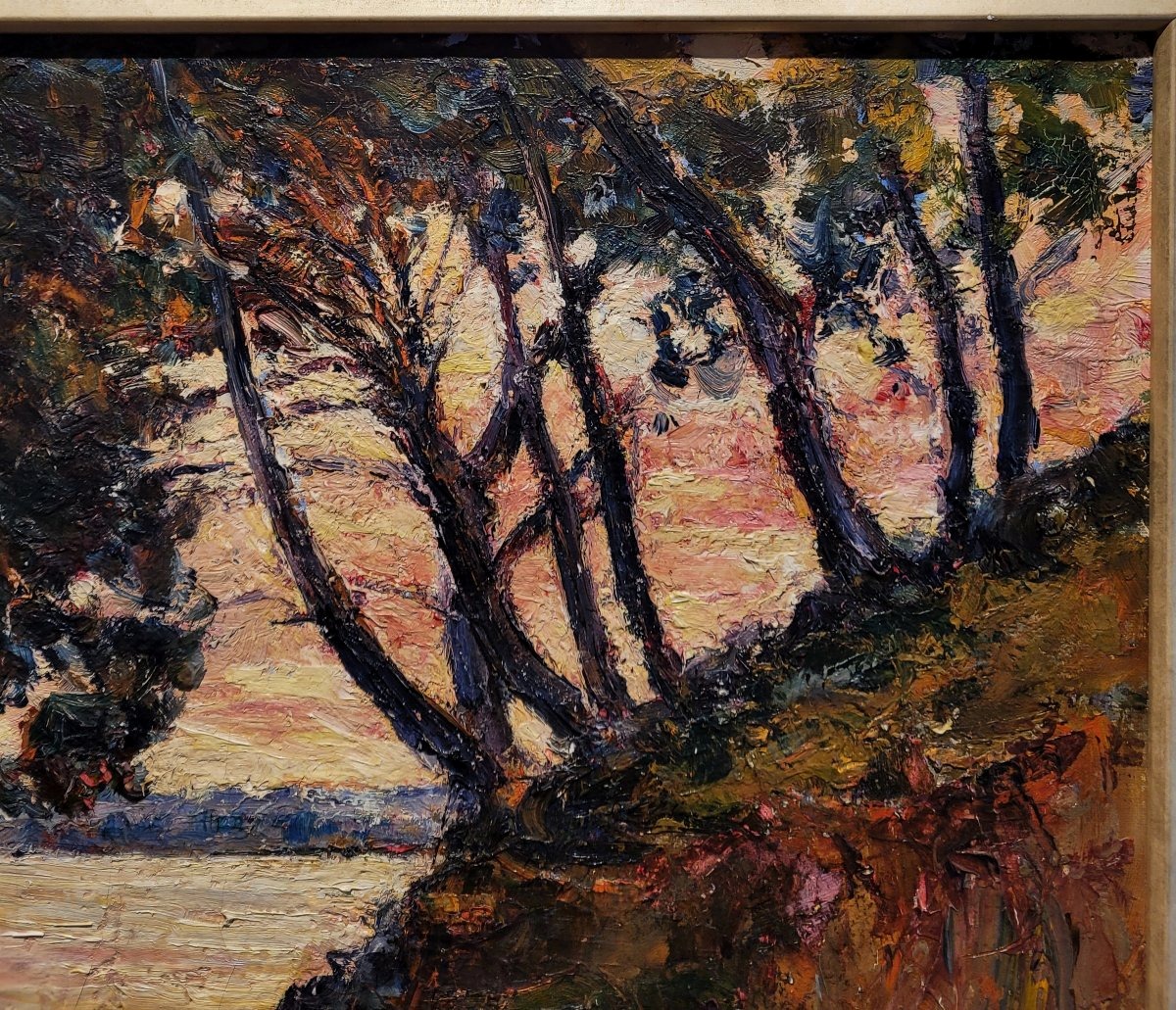 Edouard DUCROS (1856-1936) Soleil couchant sur la côte  -photo-4