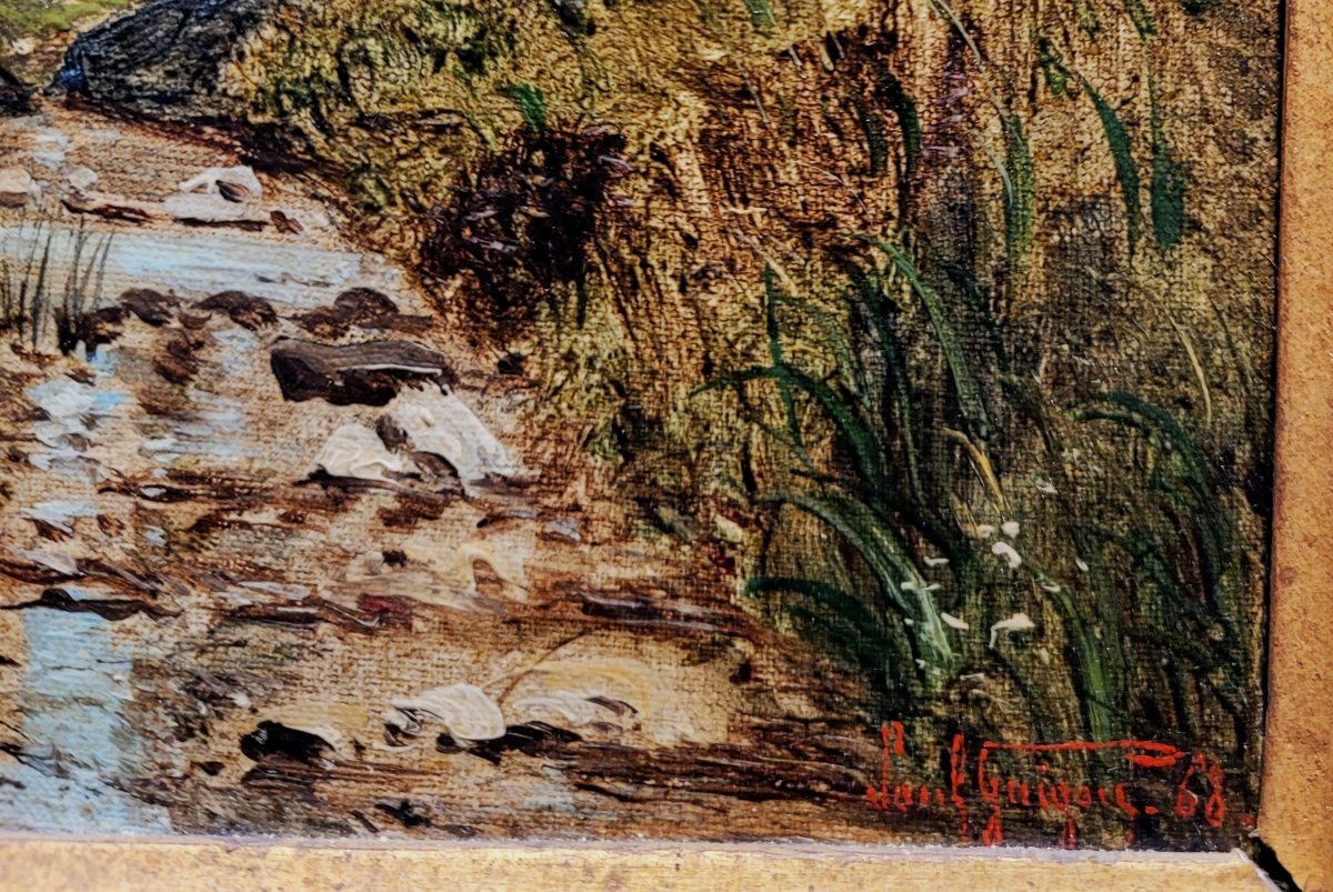 Paul GUIGOU (1834-1871)  L'Aiguebrun vers Lourmarin 1868-photo-3